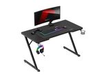 Huzaro Hero 2.5 | Tavolo Da Gioco Scrivania Pc Scrivania Computer | Portabicchieri Portacuffie Piano In Carbonio 120X60Cm | Casa Ufficio Gamer | Nero