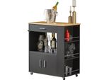 Sobuy FKW113-SCH Carrello Da Cucina Carrello Da Cucina Carrello Da Cucina Isola Da Cucina Carrello Da Cucina Carrello Da Microonde Carrello Da Cucina Nero Wd Circa: 82X88X46Cm