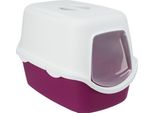 Toilette Per Gatti Vico, Con Coperchio 40 × 40 × 56 Cm Rosa Antico/Bianco