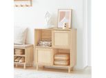 Sobuy FSB87-N Credenza Con Ante Scorrevoli Cassettiera Credenza Cucina Credenza Corridoio Credenza Credenza Bassa Credenza Tv Naturale