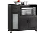 Sobuy FSB78-SCH Carrello Portavivande Credenza Carrello Da Cucina Armadio Microonde Armadio Da Cucina Carrello