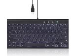 Perixx PERIBOARD-429 It, Cablata, Mini Tastiera Usb Con Retroilluminazione