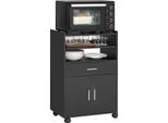 Sobuy FSB09-SCH Armadio Da Cucina Carrello Da Cucina Armadio Rotante Armadio Per Microonde Carrello Per Servire
