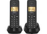 Gigaset Pure 100 Duo - Telefono Cordless Con Id Chiamante - Eco Dect\Gap - Nero + Portatile Aggiuntivo (L36852-H)