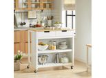 Sobuy Carrello Portavivande Con Rotelle Carrello Da Cucina Con Piano Di Lavoro Carrello Rotante Scaffale Da Cucina Verticale Scaffale Da Cucina Carrello Da Cucina Con Vano Portaoggetti 98X94X58 Cm FKW74-WN