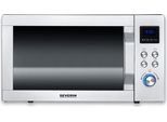 SEVERIN 3-in-1 Mikrowelle mit Glasboden MW 7777 aus Edelstahl, mattschwarzsilber Mikrowelle Mikrowellengerät 3-in1 Mikrowelle