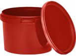 Secchio Benbow Con Coperchio 0,5L X10 Rosso - Sicuro Per Gli Alimenti, Robusto, Ermetico, A Prova Di Perdite, Inodore - Secchio In Plastica Con Manico - Vuoto