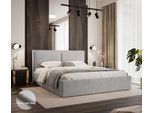 Gutto Letto Imbottito 160X200 Grigio Chiaro In Velluto Con Contenitore E Contenitore
