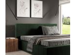 Gutto Letto Imbottito Su Misura Filo Green 160X200 In Tessuto A Coste Con Rete A Doghe In Legno Design Moderno In Colori Di Tendenza, Senza Contenitore