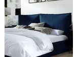 Letto Imbottito Gutto Glammy 120X200 Rete A Doghe Metalliche Tessuto Velluto Blu Velvett Con Rete E Contenitore