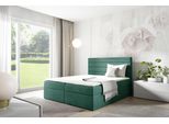 Letto A Molle Insacchettate Gutto Bella Senza Piedini - Compreso Il Materasso A Molle Insacchettate - Lusso E Comfort Combinati!!!Letto In Velluto Verde Senza Piedini!