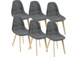 Sedia Da Sala Da Pranzo Kopparberg Set Di 6 Sedie In Tessuto Faggio Sedia Da Soggiorno 86 X 53 X 47 Cm Grigio Scuro