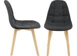 Sedia Da Sala Da Pranzo Kopparberg Set Di 2 Sedie In Tessuto Faggio Sedia Da Soggiorno 86 X 53 X 47 Cm Nero