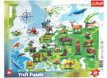 Trefl Puzzle Mappa Dell'europa Con Animali 25 Pezzi