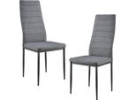 [Set Di 2 Sedie Di Design Sedia Da Pranzo Grigia Con Schienale Alto Italiana Sedia Da Pranzo Imbottita