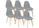 Sedia Da Sala Da Pranzo Kopparberg Set Di 6 Sedie In Tessuto Faggio Sedia Da Soggiorno 86 X 53 X 47 Cm Grigio Chiaro