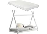 [Letto Per Bambini Con Materasso 90X200Cm Bianco Letto In Legno Di Pino Design Tipi Letto In Legno Letto Per Casa Materasso In Schiuma Fredda Oeko-Tex Standard 100 Adatto A Chi Soffre Di Allergie Traspirante