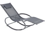 Lettino A Dondolo Almaluez 153 X 63 X 80,5 Cm Lettino Prendisole Fino A 120 Kg Lettino Relax Con Cuscino Per La Testa Grigio Scuro