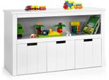 Costway Credenza Cassettiera Mobile Laterale Con 3 Cassetti E Ampio Spazio Di Archiviazione Mobile Da Pavimento Per Il Soggiorno 102X33X61,5 Cm