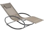 Lettino A Dondolo Almaluez 153 X 63 X 80,5 Cm Lettino Prendisole Fino A 120 Kg Lettino Relax Con Cuscino Per La Testa Beige