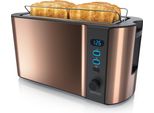 Tostapane Arendo 4 Fette, Tostapane A Fessura Lunga, Fessura Lunga, Acciaio Inox, 1500W, Display Con Indicatore Del Tempo Residuo, Piano Per Il Pane, Funzione Di Scongelamento, Alloggiamento Termoisolante, Rame