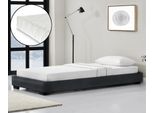 Letto In Ecopelle Letto Imbottito Con Materasso In Schiuma Fredda E Rete A Doghe 90X200 Cm Letto Singolo In Ecopelle Con Materasso ÖKO-TEX Standard 100 Letto Giovanile In Ecopelle Nero Corium