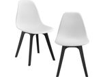 [2X Sedie Di Design Sedia Da Pranzo Bianca E Nera In Plastica In Stile Scandinavo