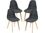 Sedia Da Sala Da Pranzo Kopparberg Set Di 4 Sedie In Tessuto Faggio Sedia Da Soggiorno 86 X 53 X 47 Cm Nero