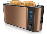 Tostapane Arendo 2 Fette, Tostapane A Fessura Lunga, Fessura Lunga, Acciaio Inox, 1000W, Display Con Indicatore Del Tempo Residuo, Piano Per Il Pane, Funzione Di Scongelamento, Alloggiamento Termoisolante, Rame