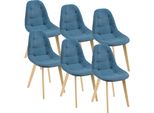 Sedia Da Sala Da Pranzo Kopparberg Set Di 6 Sedie In Tessuto Faggio Sedia Da Soggiorno 86 X 53 X 47 Cm Blu