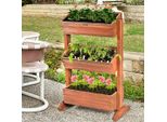 Wisfor Fioriera Verticale Fioriera A 3 Livelli Fioriera Letto Rialzato Erbe Ortaggi Fiori Fioriera In Legno