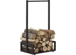 Porta Legna Da Ardere 'Thisted' 50 X 35 X 95 Cm Nero
