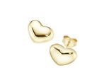Paar Ohrstecker "In Herzform, Silber 925", Gold, Giorgio Martello Milano, Ohrringe, Damen, Silber 925 (Sterlingsilber)
