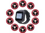 Retekess T128-T117 Sistema Cercapersone Senza Fili, Sistema Cercapersone Con Tre Modalità Di Promemoria, 1 Ricevitore Orologio E 10 Pulsanti Di Chiamata Clienti Per Bar, Hotel, Cliniche, Negozi Di Veterinaria