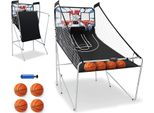 COSTWAY Arcade-Basketballspiel für 1-4 Spieler, 8 Spielmodi Basketballautomat mit elektronischem Scorer, 4 Basketbällen und Pumpe