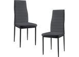 Set Di 2 Sedie Grigio Schienale Alto Sala Da Pranzo Sedia Imbottita In Ecopelle En.Casa