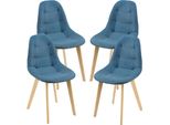 Sedia Da Sala Da Pranzo Kopparberg Set Di 4 Sedie In Tessuto Faggio Sedia Da Soggiorno 86 X 53 X 47 Cm Blu