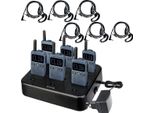 Retevis RB619 Radio Ricetrasmittente Con Auricolare Radio Con Caricatore A 6 Vie Chiamata A Distanza 1650Mah Vox PMR446 Licenza Gratuita Per Scuola Hotel Museo (Confezione Da 6, Blu Navy)