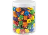 Cubi Da Gioco In Legno Colorato 16Mm 150 Pezzi In Scatola Di Plastica 10X14Cm
