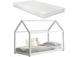 [Letto Per Bambini Con Materasso 90X200Cm Letto In Legno Di Pino Design Casa Bianca Letto In Legno Casa Letto In Schiuma Fredda Materasso In Schiuma Oeko-Tex Standard 100 Adatto A Chi Soffre Di Allergie Traspirante