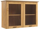 HäNgeschrank Home Affaire "Teramo", Natur, B:105Cm H:75Cm T:37Cm, Massivholz, SchräNke, HäNgeschrank, Breite 105 Cm, 2 GlastüRen, 1 Einlegeboden