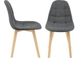 Sedia Da Sala Da Pranzo Kopparberg Set Di 2 Sedie In Tessuto Faggio Sedia Da Soggiorno 86 X 53 X 47 Cm Grigio Scuro