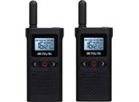 Retevis RB628 Mini Walkie-Talkie, 1500 Mah PMR446 Con Licenza 16 Canali Walkie-Talkie Bidirezionale Ricaricabile, Vox, Display Lcd, Walkie-Talkie Portatile Per Campeggio Avventura All'aperto (Confezione Da 2, Nero)