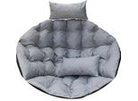 Cuscino Per Sedia Sospesa, Imbottitura Per Altalena Polyrattan / Rattan, Cuscino Per Cesto Sospeso Rotondo, Cuscino Per Lo Schienale-Xxl 110Cm-Grigio Chiaro