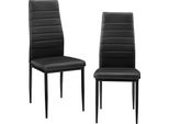 [En.Casa]® Set Di 2 Sedie Nero Schienale Alto Sala Da Pranzo Sedia Imbottita In Ecopelle