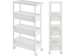 [It.Casa]® Scaffale Rotante - Bianco - 100 X 22 X 48 Cm - Scaffale Da Cucina Carrello Da Cucina Carrello Rotante Scaffale Da Nicchia