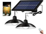 Lampada Solare Da Esterno Luce A Sospensione Solare IP65 Lampada A Sospensione Da Giardino Impermeabile Con 2 Lampade E Telecomando, Bianco Caldo