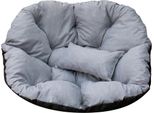 Cuscino Per Sedia Sospesa, Cuscino Per Altalena In Polyrattan / Rattan, Cuscino Per Cesto Sospeso Rotondo, Cuscino Per Schienale - 100 Cm - Grigio Chiaro