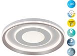 NÄVe Led Deckenleuchte "Doira", Weiß, 1, Ø 50Cm H: 7,5Cm, 1 Stk., Leuchten, Weiß/Silber, Dimmbar Per Fernbedienung (Inkl), Cct, Memory, Nachtlicht, Led Deckenleuchte