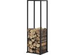 Rastrelliera Per Legna Da Ardere 'Tibro' In Acciaio 35 X 35 X 120 Cm Nero